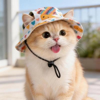Fashion Adjustable Dog Fisherman Hat Ear Exposed Breathable Pet Sun Hat Comfortable Pet Baseball Cap Outdoor Travel