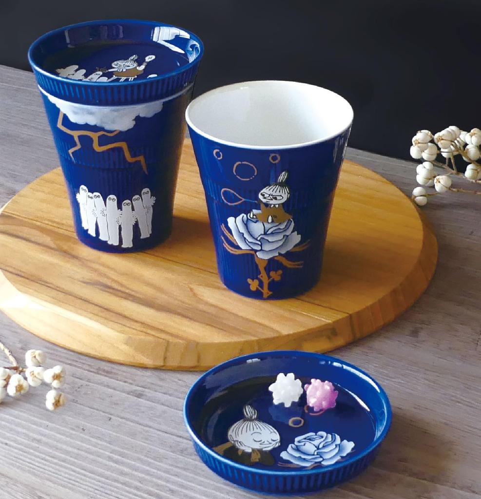 Moomin X Koransha Ruri Petit Plate 10cm Cup Arita Made In (Rose) (Small Plate, Coaster, Lid) Ware, Japan, MM9801-610