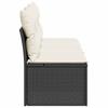 Vidaxl Garden Sofa With Cushions, 3-Seater, Black, Poly Rattan