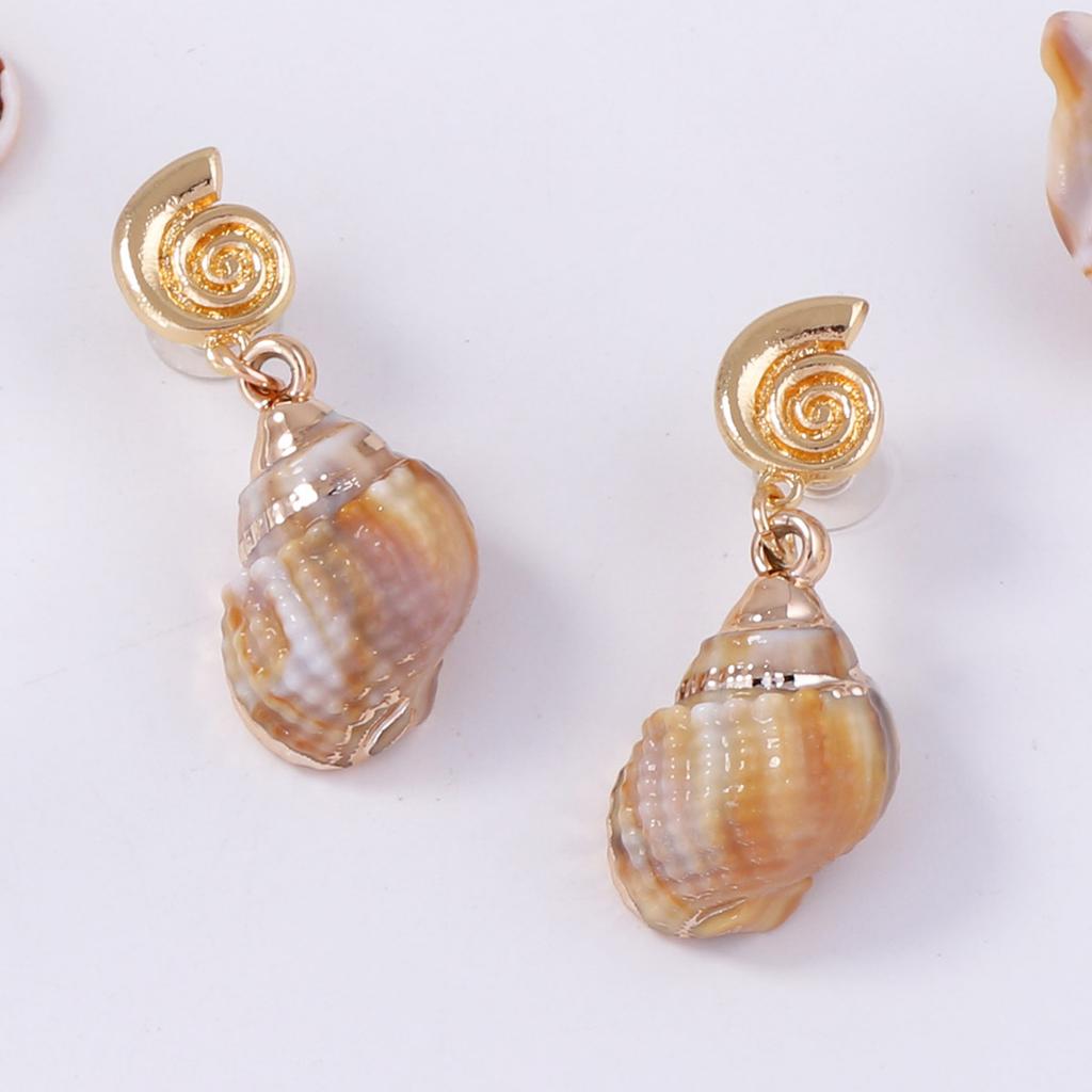 Personality trend Ocean leisure vacation style Conch pendant Earrings Versatile temperament Casual women's accessories