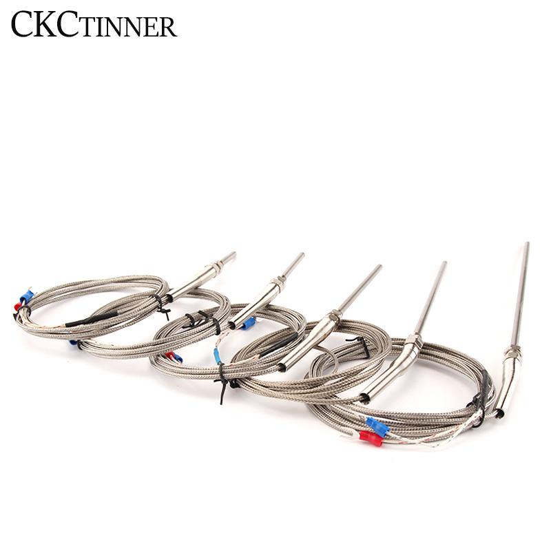 Thermocouple M8 PT100 Type 1m 2m 3m 4m 5m Temperature Sensor 50mm 150mm 100mm 200mm Probe Screw Thread Cable -200-600 Degrees