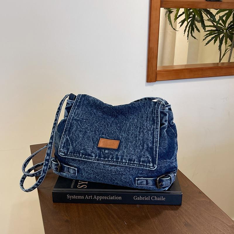 Casual large-capacity denim women's bag new versatile chain shoulder messenger bag tote bag