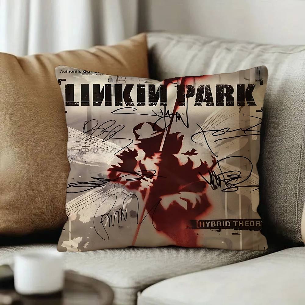 Band LLinkin Cool PPark Cushion Cover Pillow Cover Decor Pillowcase Printed Cushion Case for Couch
