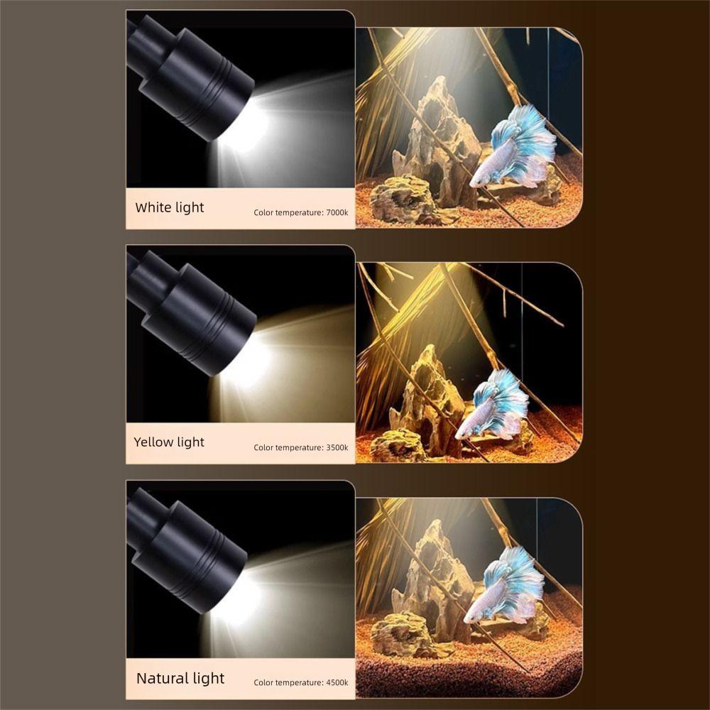 3 Color Modes Mini Clip-on Aquarium Lamp Adjustable Zoom Plants Grow Lamp Home Decorations