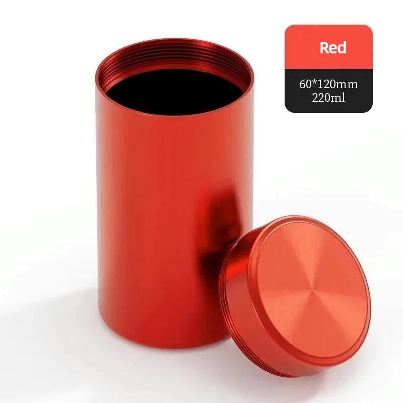 Luftdichte Geruchsdichte Teedose aus Aluminiumlegierung Mini Kräuter Vorratsbehälter Tragbarer Kaffee Aufbewahrungsbehälter Auslaufsichere Teedose