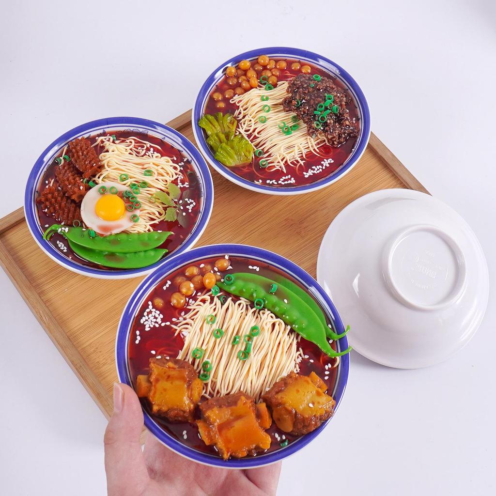 1:1 Lanzhou Lamian Fake Noodles Model - Big Bowl Beef & Seafood Display Prop