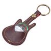 Portable Leather Brass Guitar Pick Bag Sleeve Holder Including Pick Accessories (Brown)