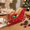 Snowflake Print Christmas Wooden Sleigh Ornament DIY Sleigh Storage Box  Table Centerpiece