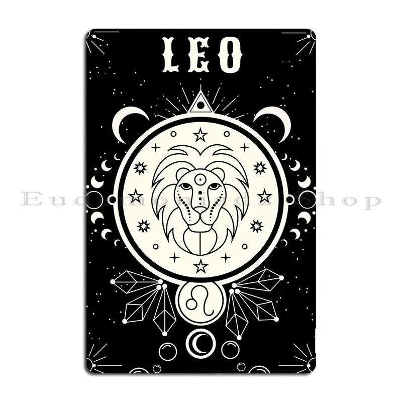 Leo Zodiac Sign Metal Plaque Poster Bar Funny Garage Designer Poster Tin Sign Poster 20x30cm(7.8x11.8inch)
