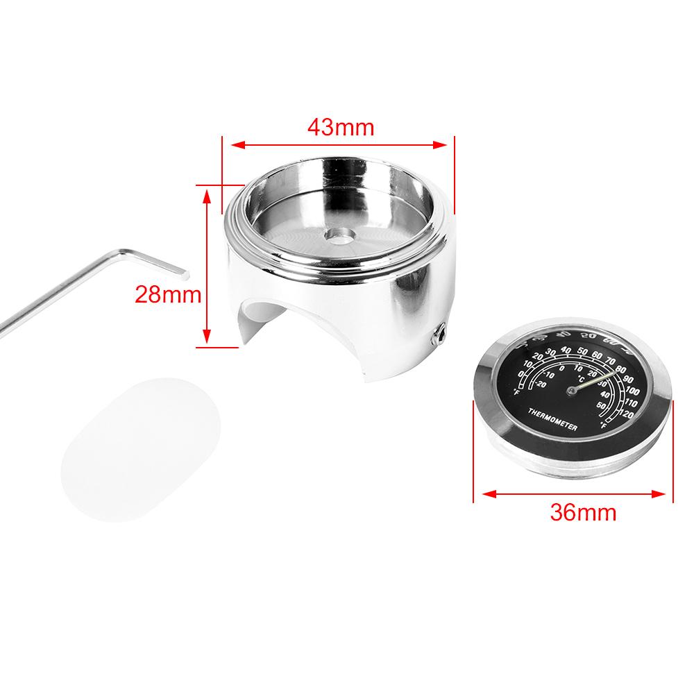 Waterproof Motorcycle Motorbike Clock/ Thermometer Thermo Fit For 7/8" or 1" Handle Bar Harley Honda Yamaha Suzuki Kawasaki