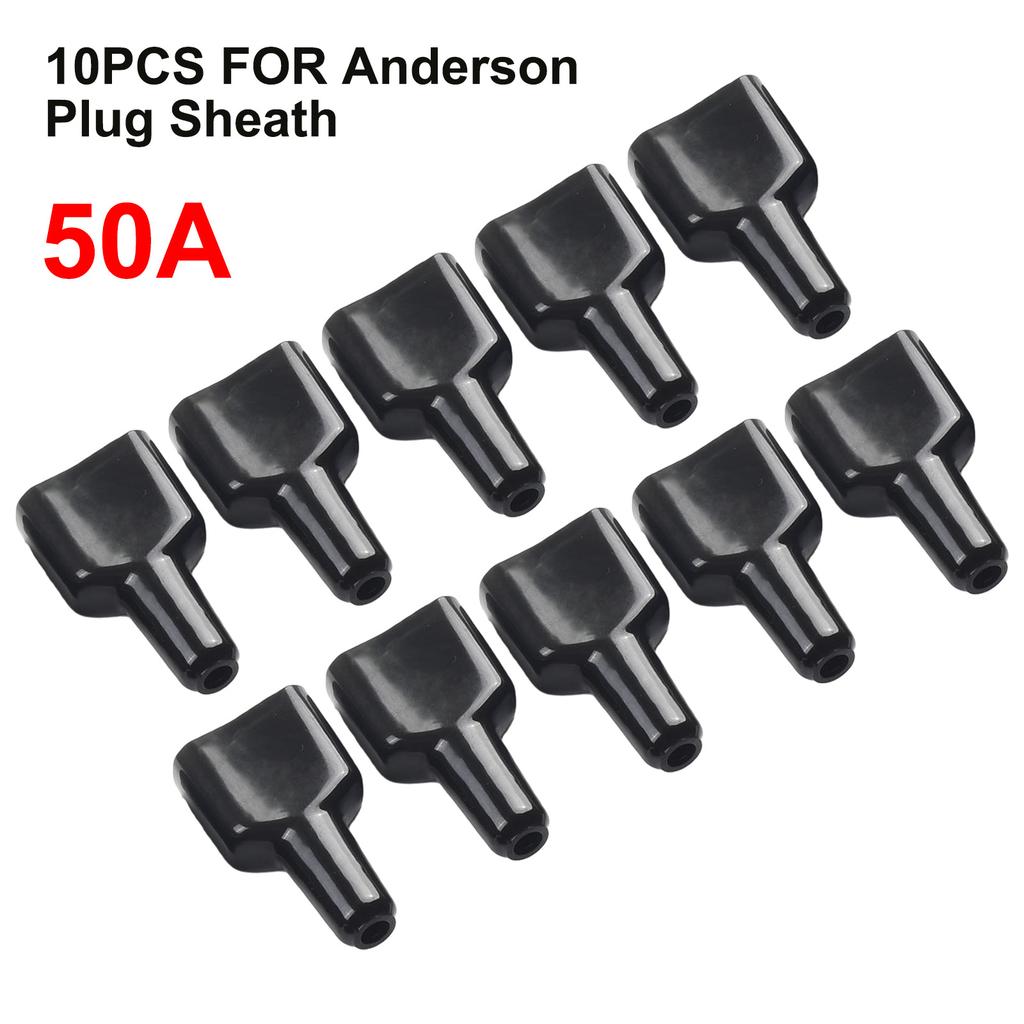 10pcs Waterproof 50A For Plug Connector Dustproof Cable Jacket Black Banana Connector Male Speaker Plug Cover Plug Connectors 4