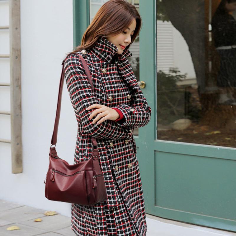 Women's Bag Handbag Fashionable Middle-aged Mother Bag Shoulder Bag Solid Color Ladies Handbag Messenger Bag