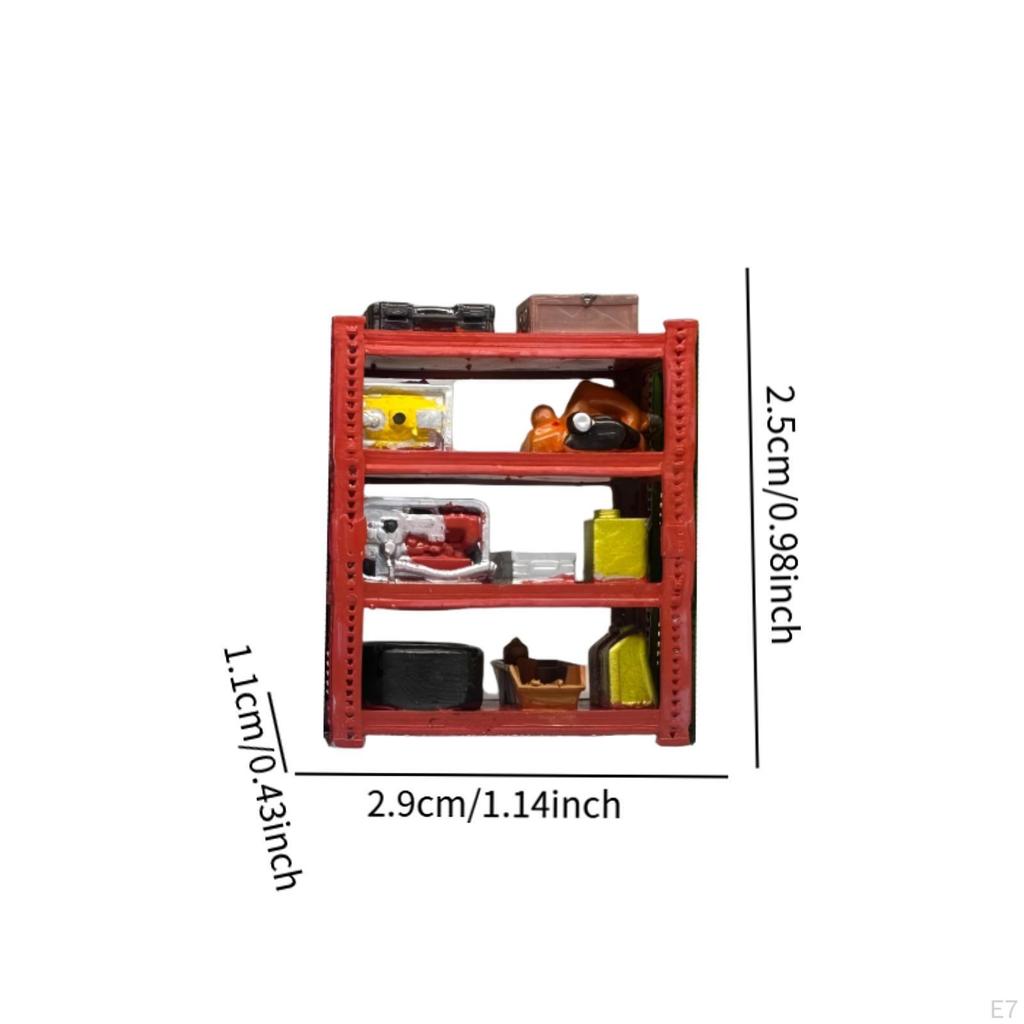 1/64 Car Garage Repair Shelves Auto Scene Architectural Buildings Accessory Props