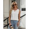 Spring and Summer New Solid Color Round Neck Sleeveless Casual Short-sleeved Vest T-shirt for Women