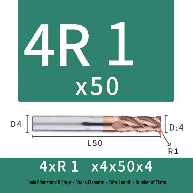 55-Degree Carbide Bull Nose End Mill with Wear-Resistant Coating for CNC Routers