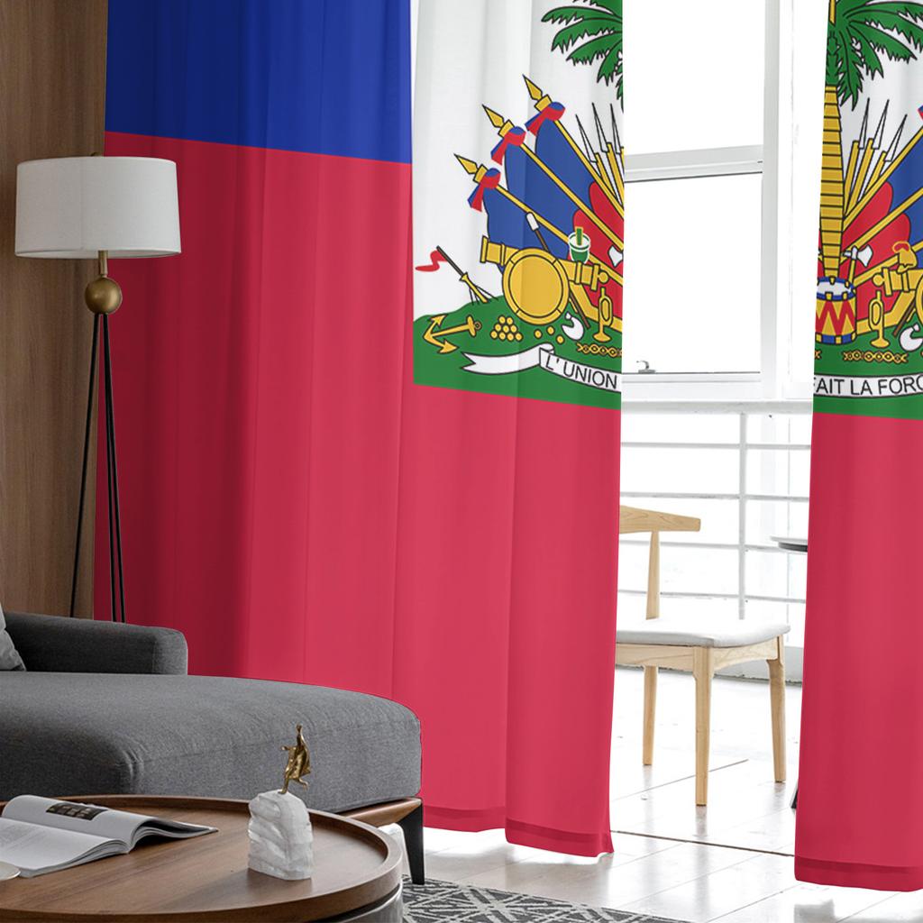 Haiti Ulusal Bayrak Günü Tül Perdeler Oturma Odası İçin Şeffaf Perdeler Yatak Odası İçin Mutfak Pencere Perdesi