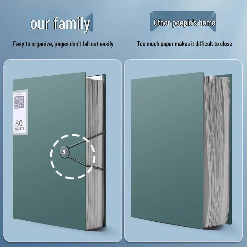 Transparent A4 Document Folder with Insert Pages for Office, Meetings, Contracts, Student Papers, and Certificates