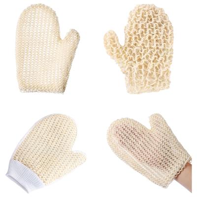 2-Pack Natural Sisal Bath Gloves, Gentle Exfoliating Shower Mitt for Body Care - Softens Skin, Eco-Friendly Spa Scrubber, Classic Renewing Scrub