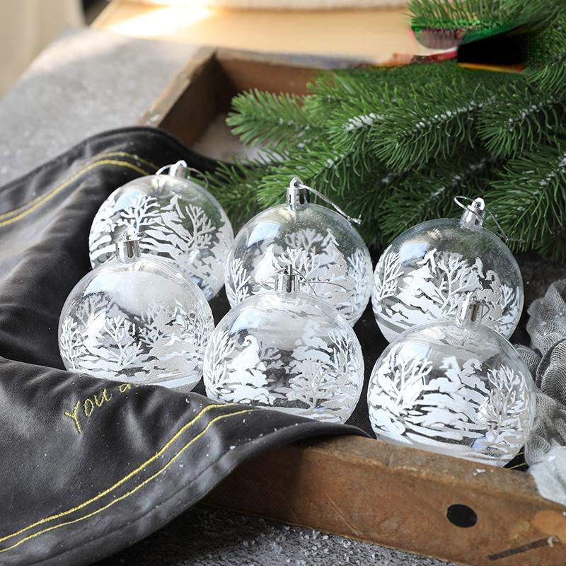 6pcs Christmas Decorations Ball Pendants For Xmas Decor Christmas Tree Ornaments New Year 2024 decorazioni albero di natale