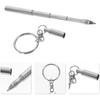 Ciieeo Key Chain Telescopic Pen: Stainless Steel Ballpoint Pens Retractable Pocket Mini Pens Signature Pen with Key Ring for Business Office School