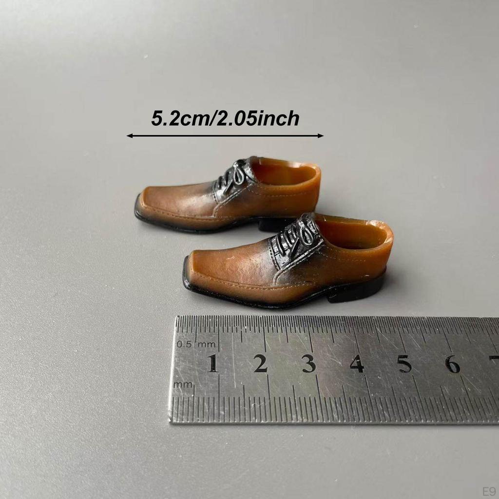 1/6 Scale Dress Shoes Miniature Figure Costume Accessory Retro Cosplay Stylish Formal Lace up