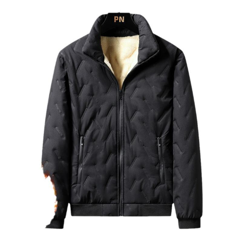 Men's Fleece-Lined Lamb Wool Cotton Jacket - Warm Autumn/Winter Coat, Plus Size, Versatile, Short Style for Middle-Aged and Young Men