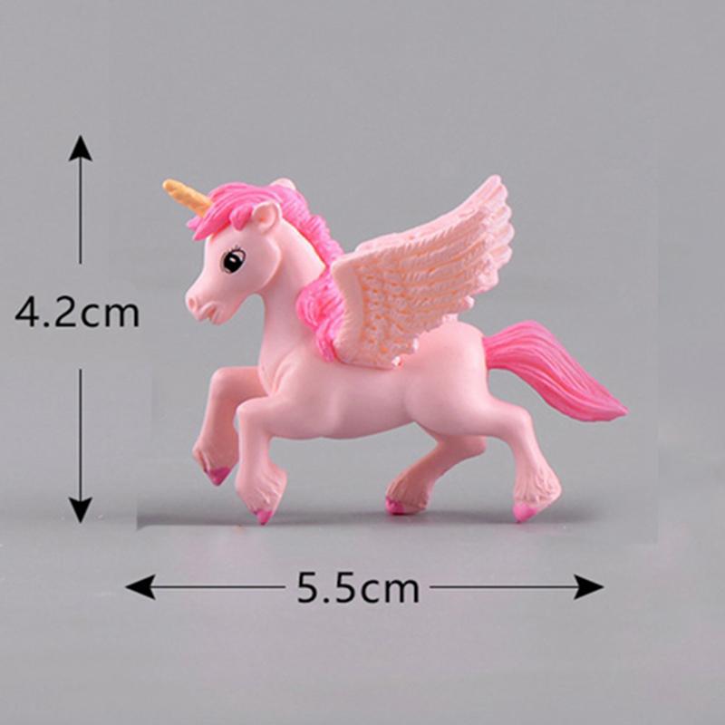 

Unicorn Miniatures Figurines Garden Diy Ornaments Decor Micro Dollhome Landscape PinkWings