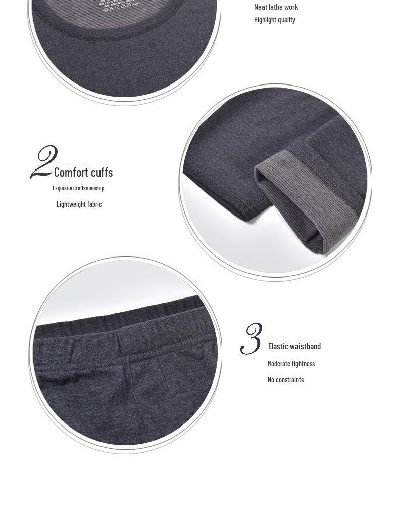 Yuyue Men's Silk Thermal Underwear Set: Spring/Autumn German Cashmere Velvet Top & Pants, Large Size.