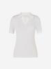 LORDLOAR Slim Ribbed Collar Knit White