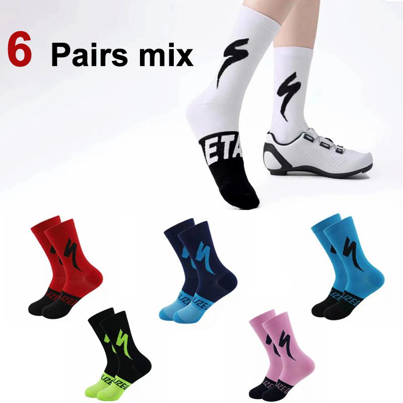 

1/5/6 пар унисекс велосипедные носки модные цветные принты мягкие удобные впитывающие пот дышащие спортивные носки One Size