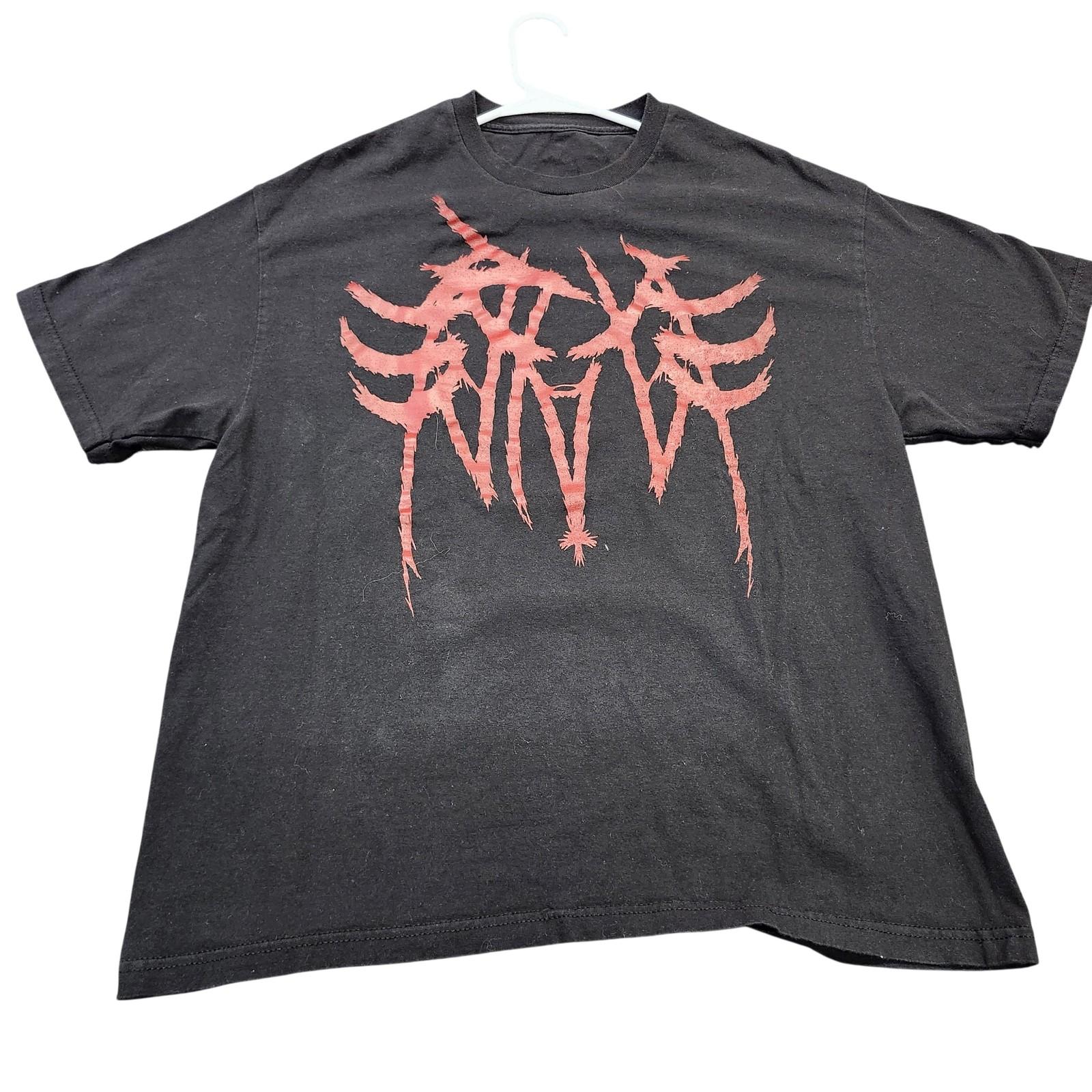 Shirt Mens XL Black Red Skeleton Ribcage Spine Graphic Tee Horror Goth Halloween Unisex T-Shirt XL