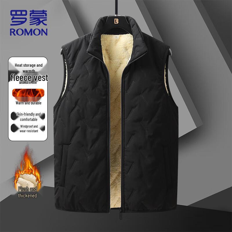 

ROMON Men s Fleece-Lined Stand Collar Padded Vest M