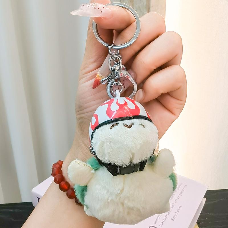 1Pcs Animal Ornament Car Exquisite Decoration Helmet Sea Turtle Keychain Purse Bag Charm Plush Pendant Keyholder