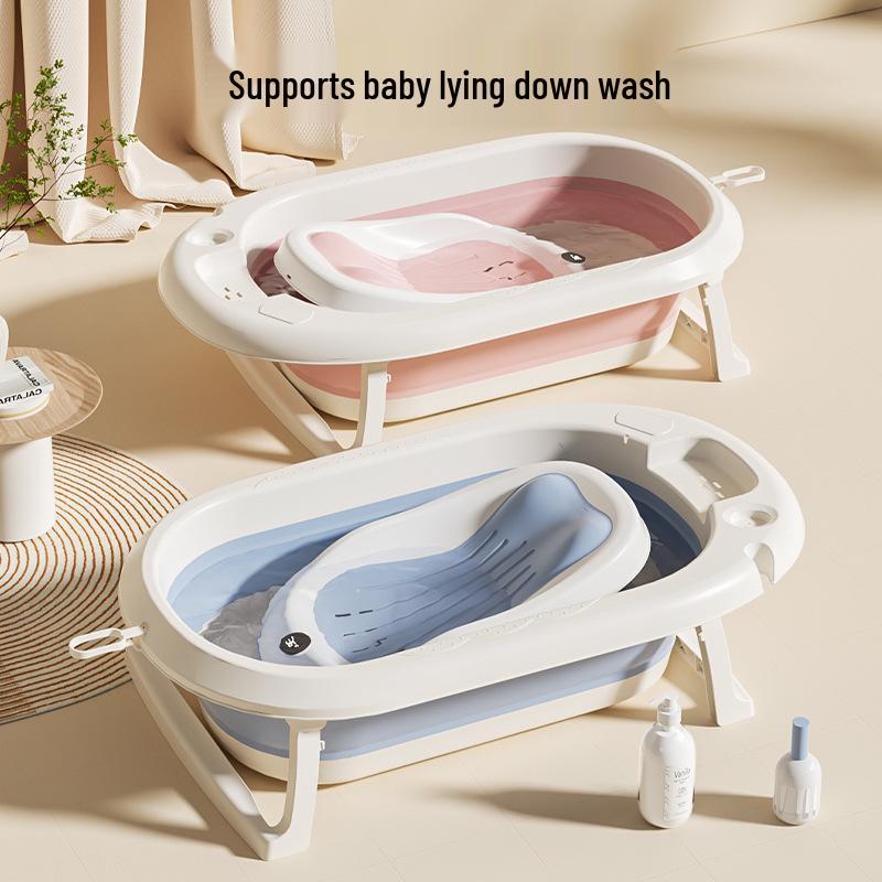 Newborn Bath Support with Temperature Sensor - Non-slip Mat & Universal Fit for Baby Bathtubs