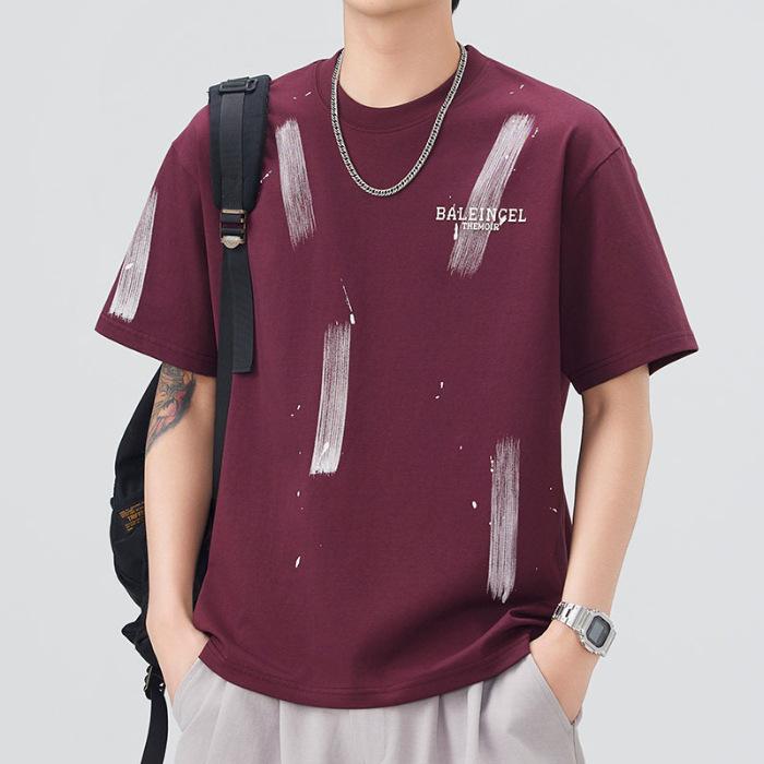 

Мужская новая летняя свободная футболка с круглым вырезом и коротким рукавом, тонкая короткая футболка 4XL