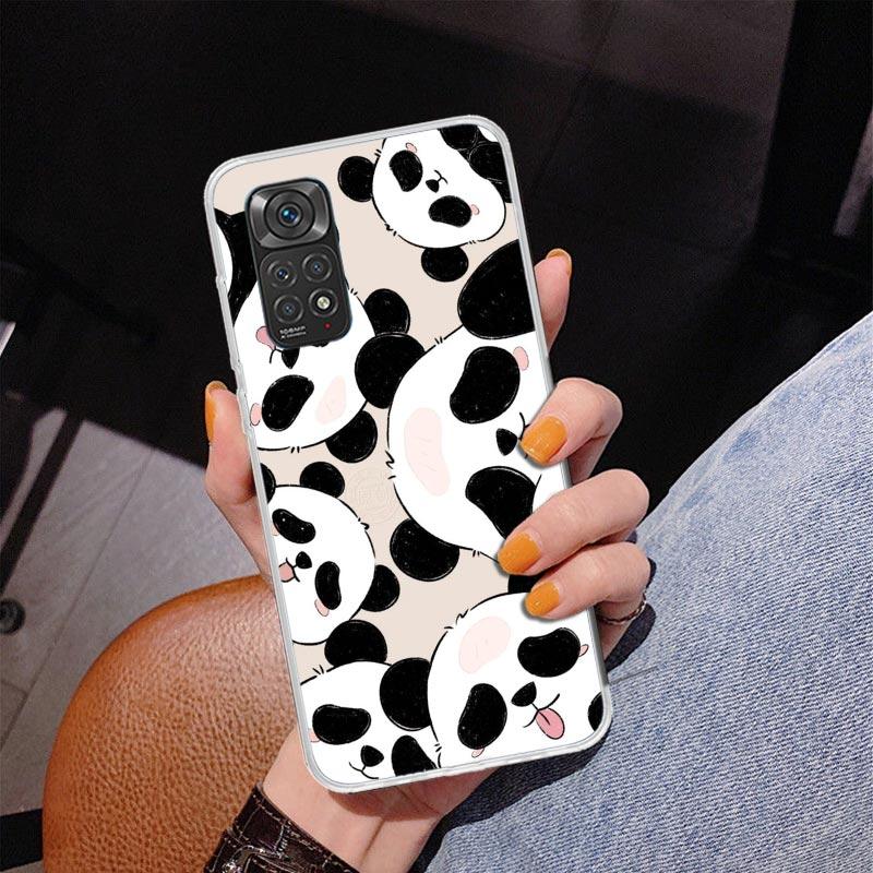 Cartoon Cute Panda Bear Phone Case For Xiaomi Redmi Note 15 14 13 12S 12 11 Pro Plus 14S 11S 11E 10 10S 11T 5G Personalized Cove