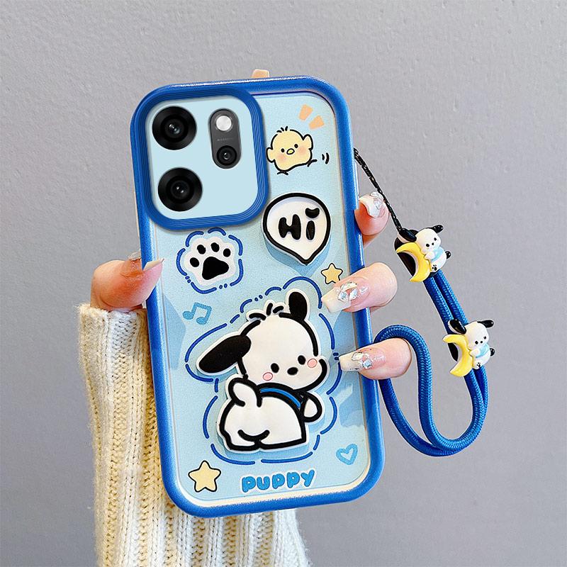 KEYSION Shockproof Case for OPPO Reno14 F 5G with Lanyard Soft Silicone Cute 3D Cartoon Doll Phone Cover for OPPO Reno 14F 5G
