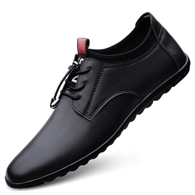 Stylish Casual Leather Shoes Men Luxury Brand for Men Driving Shoes Male Comfortable Sneakers Classic Lace-Up Mens Slip on Shoes