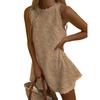 Women's Spring/Summer Solid Scalloped Trim Sleeveless Casual Dress