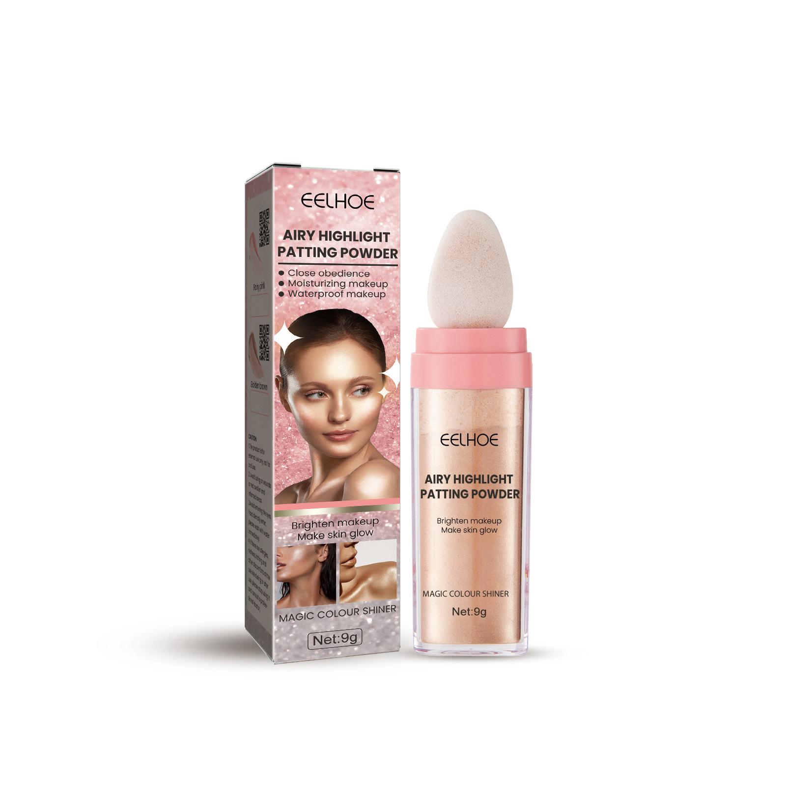 

EELHOE Мерцающая пудра-хайлайтер Блестящая осветляющая пудра Профессиональный макияж лица Тени для век Губы Волосы Тела Блеск Макияж Golden-brown 9g