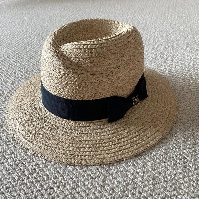 2024 Imported Raffia Top Hat Fashion Versatile Women'S Straw Hat Long-Term Spot Supply Factory Direct Supply Casual Versatile