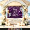 Party Backdrop Birthday Purple 60th Photo Booth Background Front Door Decor