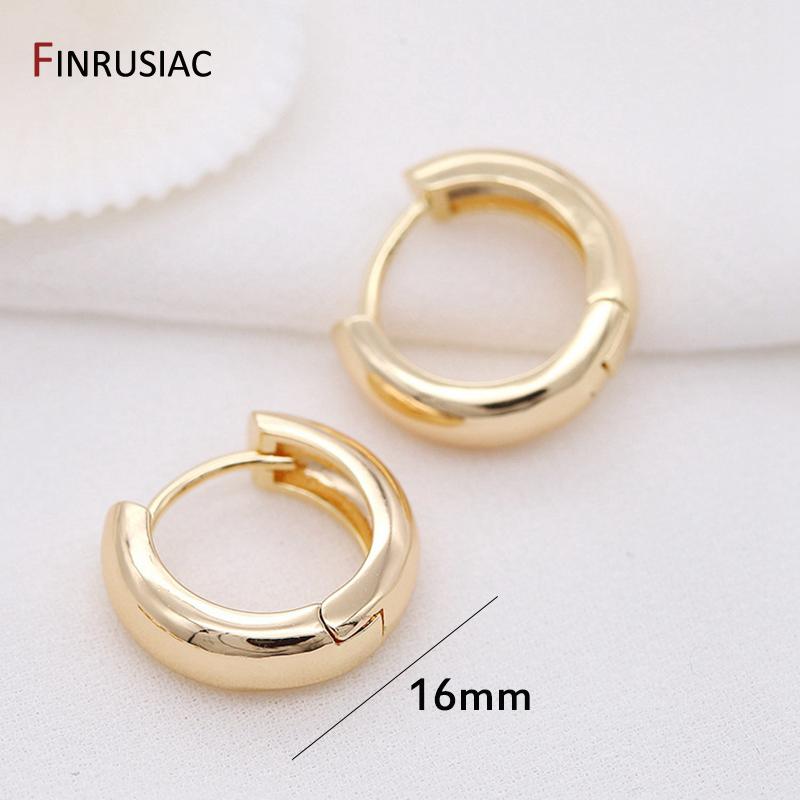 Neue Trendige Echte Goldplattierte Runde Creolen Ohrringe Für Frauen Mädchen Damen Große Creolen Goldener Kreis Ring Ohrringe Party Geschenk