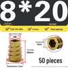 Zinc Alloy Hex Self-Tapping Nut with Washer for Furniture, Internal/External Thread, Medium Wood, Sizes M4-M8.