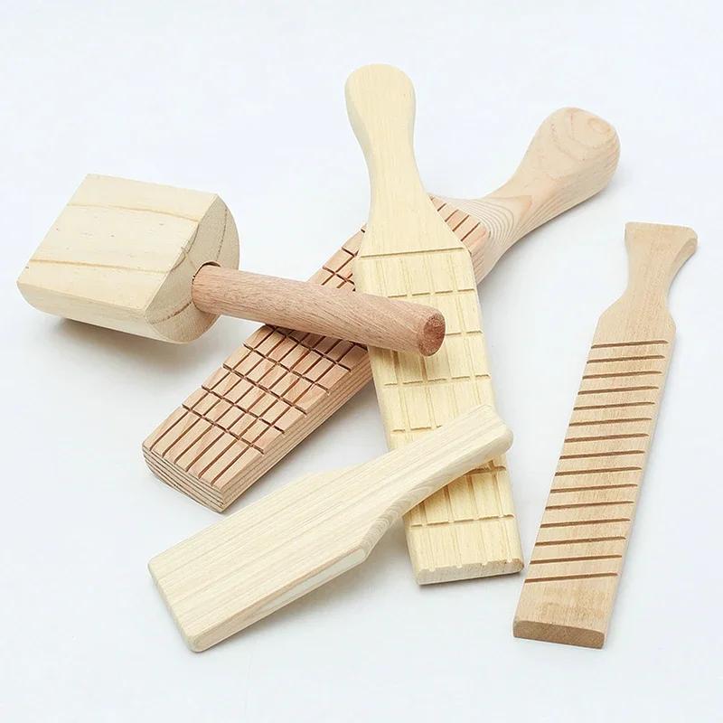 Multifunction Arc Grooved Ribbed Wooden Utensils Paddle For Sculpture Ceramics Accessories Pottery Figurine Clay Molding Tool