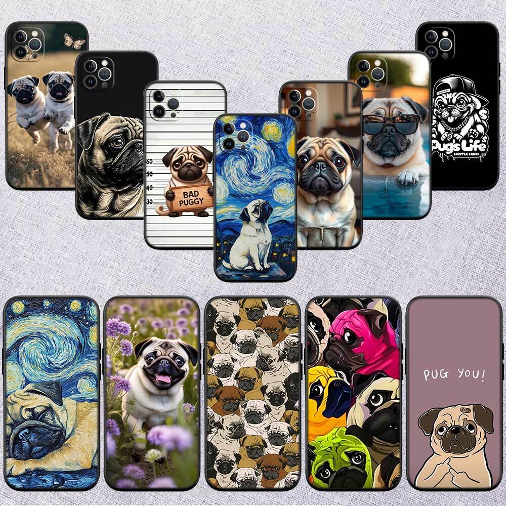 Cute Pug Dog Case for Samsung M55 M35 M15 A02 A05S A05 A06 A15 A12 A13 A10 A16 A20 A22 A24 A25 A30 A31 A32 A33 A35 A42 A50