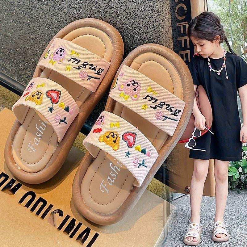

Summer Slippers New Fashion Cute Kids Shoes Cartoon Princess Soft Soled Girl Shoes Comfort Casual Beach Flat Shoe Pantuflas Niño 23insole14.5cm розовый