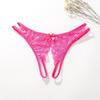1Pcs Plus Size Open Crotch G String Lingerie Sexy Lace Transparent Thongs for Women Erotic Underwear