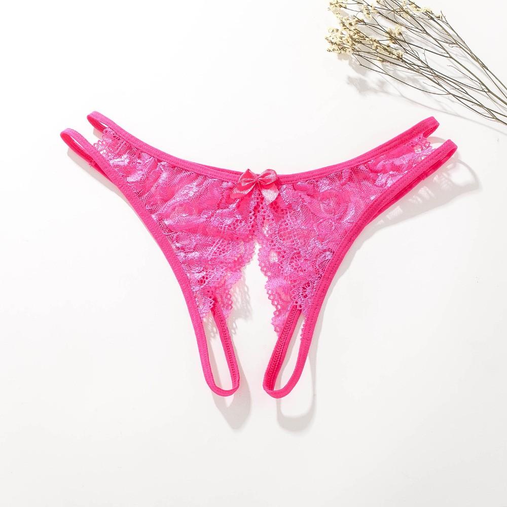 1Pcs Plus Size Open Crotch G String Lingerie Sexy Lace Transparent Thongs for Women Erotic Underwear