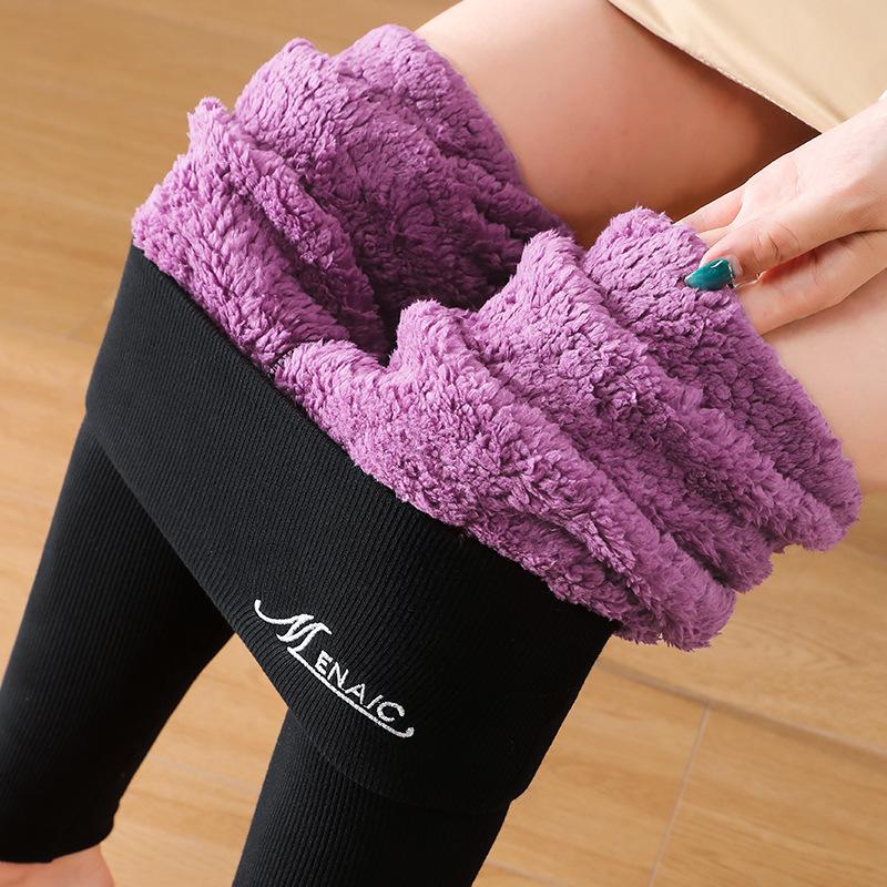 

Леггинсы для улицы женские зимние хлопковые брюки мягкие как облако с флисовой подкладкой толстые с высокой посадкой вышивка букв рубчик полосатые теплые брюки женские L